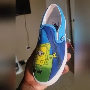 Vans | Shoes | Custom Spongebob Meme Vans Slipon Shoe | Poshmark display picture 1